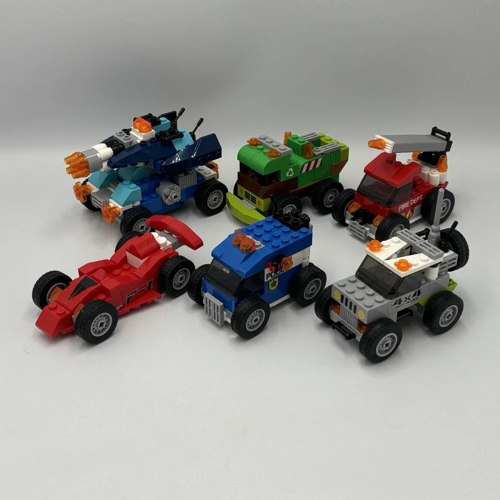 ZURU MAX Build More Egg Vehicles Race Car Police Jeep Lot of 6 Building Blocks